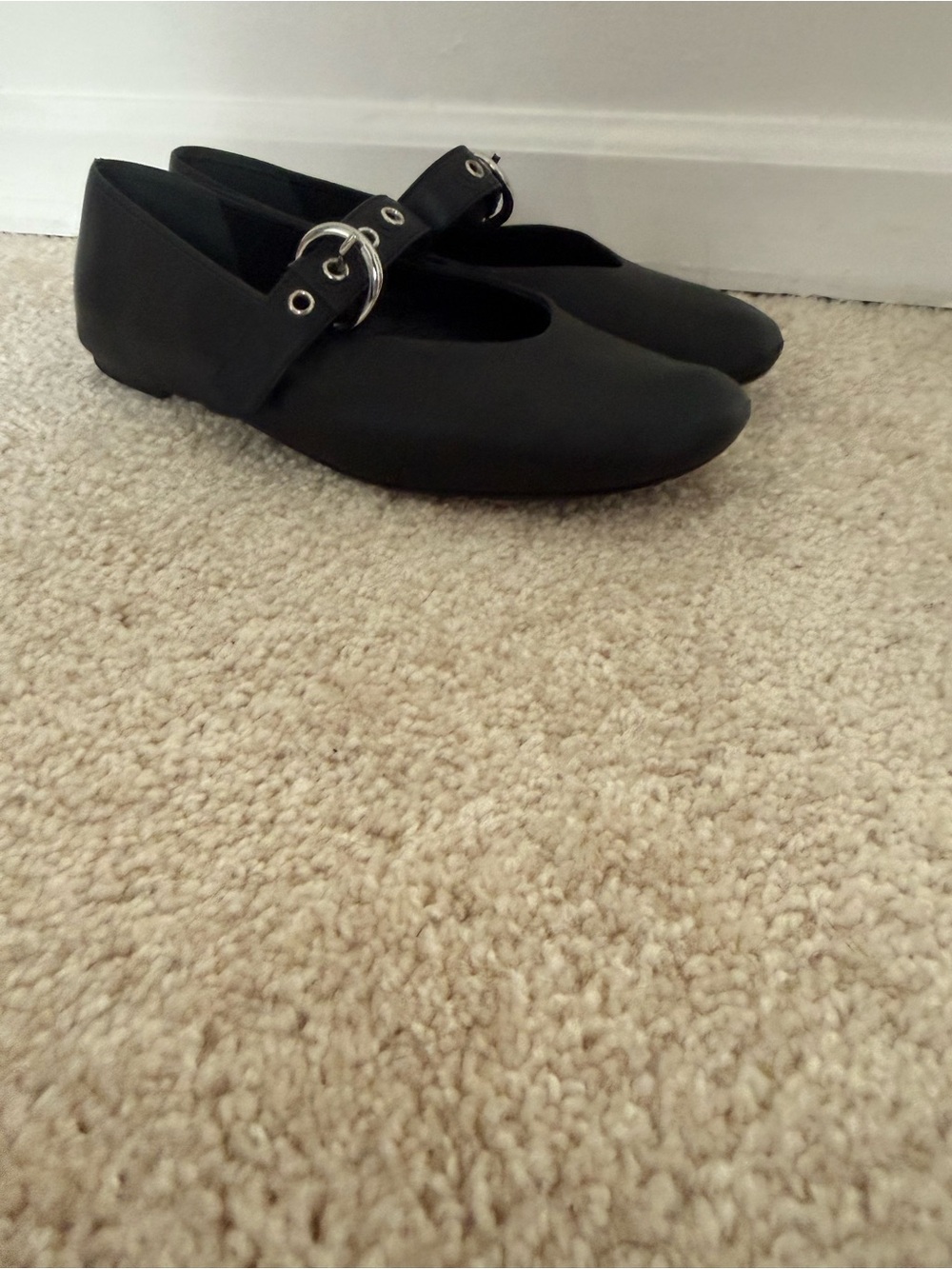 Reformation Ballet Flats Bethany Buckle in Leather Black - Picture 6 of 12